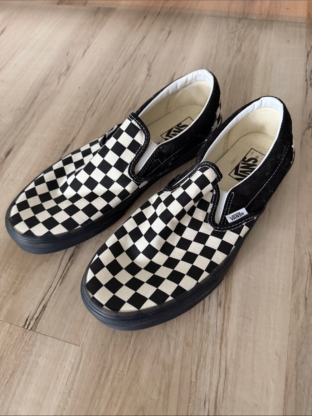 Vans Men’s Slip-On Sneakers - Black & White Checkerboard